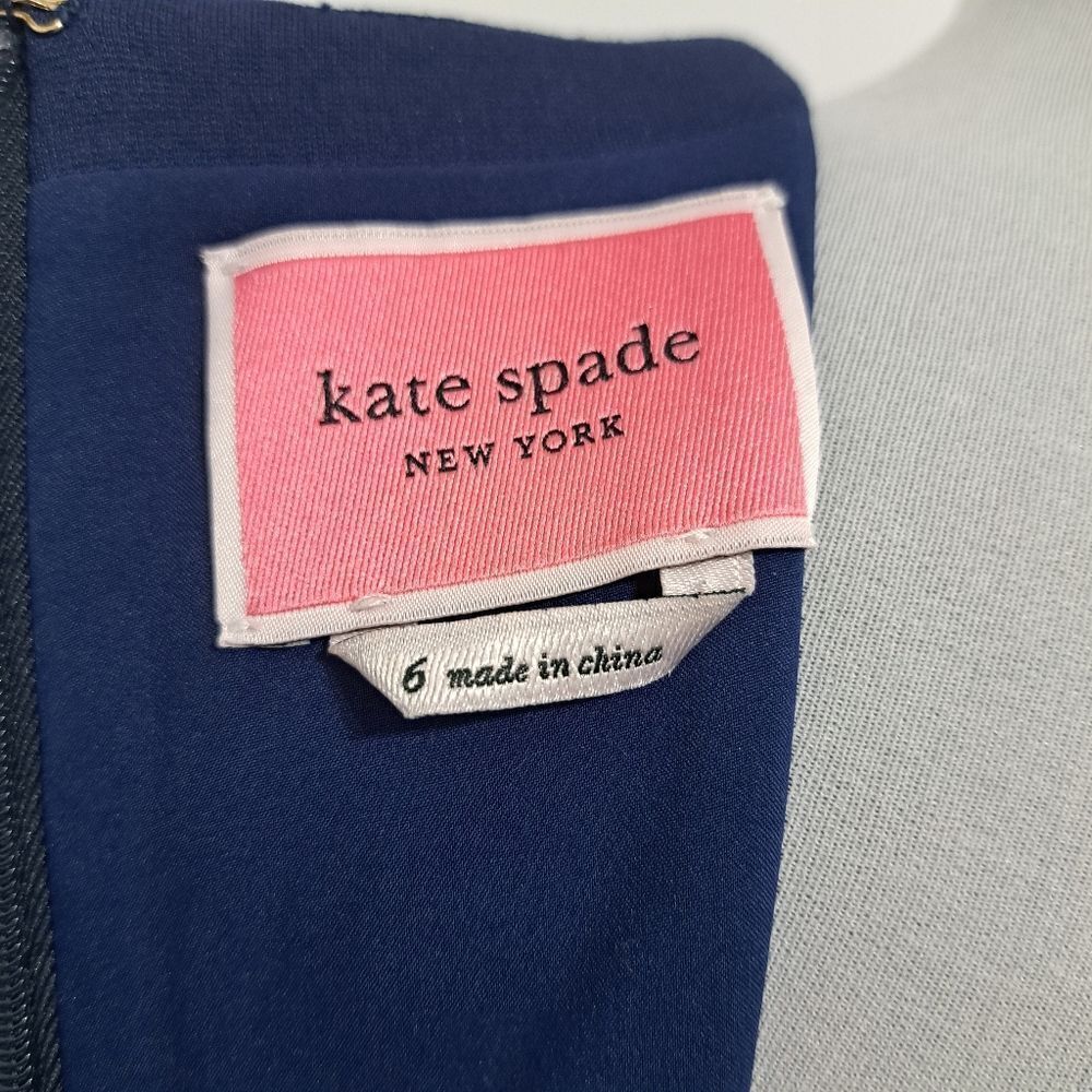 Kate Spade New York Sleeveless Ponte Drop Waist Office Siren Dress Sz 6 Navy - Picture 9 of 15